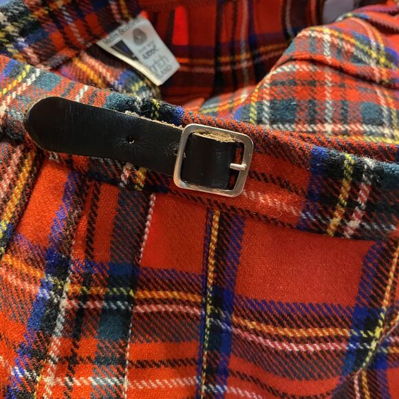 Vtg LAIRD PORTCH of SCOTLAND Red Tartan Plaid Wrap Kilt skirt 100% Wool Skirt 26 - Picture 2 of 12